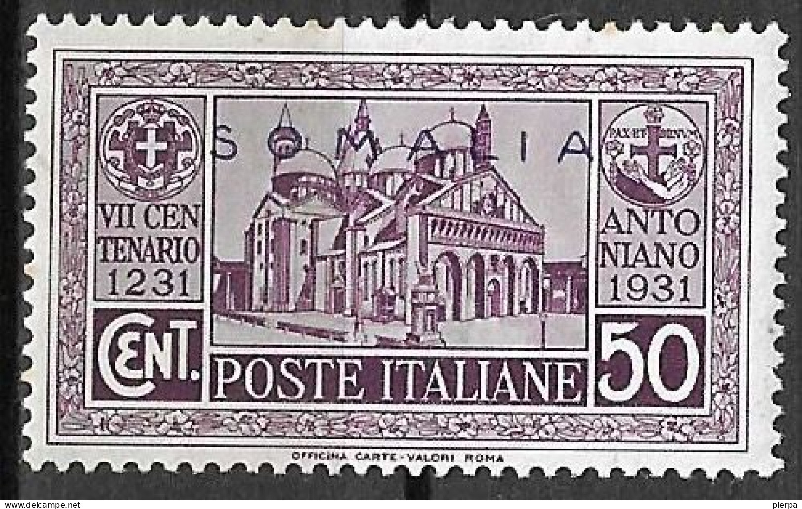 SOMALIA ITALIANA - 1931 - S. ANTONIO - C.50 - NUOVO MH* (YVERT 156 -  MICHEL 165 -SS 161) - Somalia
