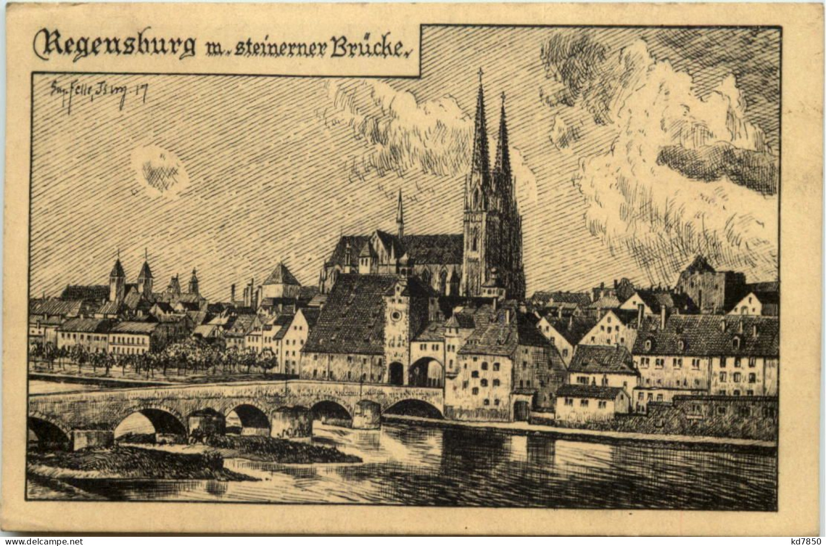 Regensburg - Künstler-AK Eugen Felle - Regensburg