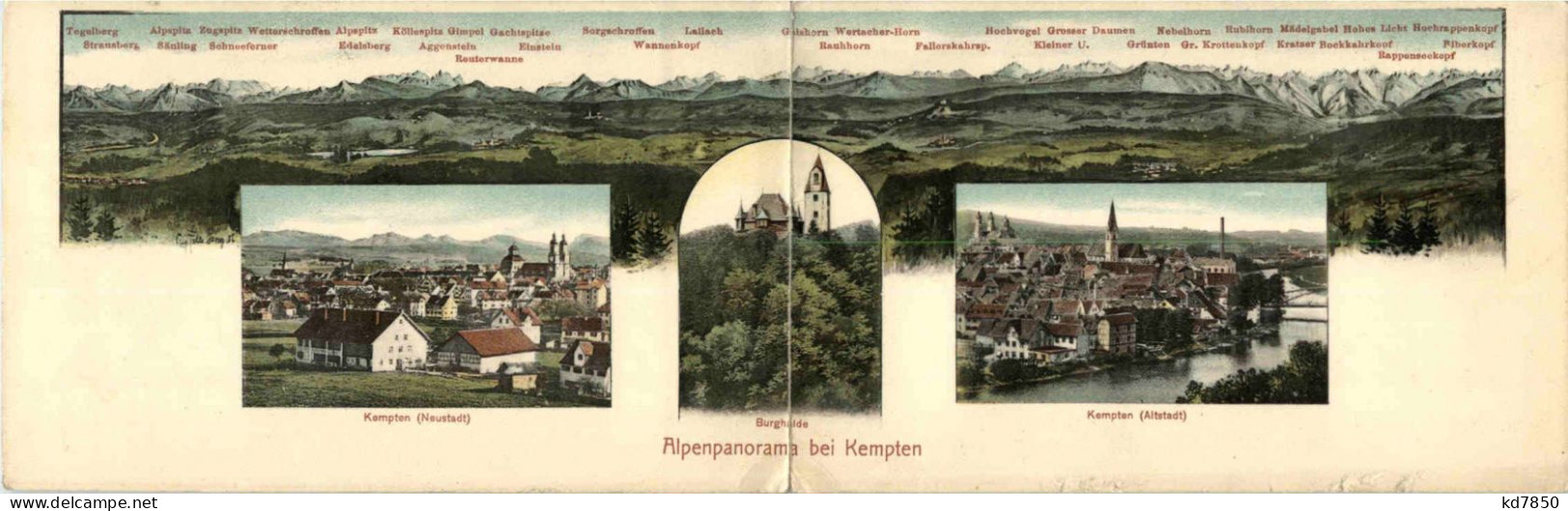 Alpenpanorama Bei Kempten - Klappkarte - Künstler-AK Eugen Felle - Kempten