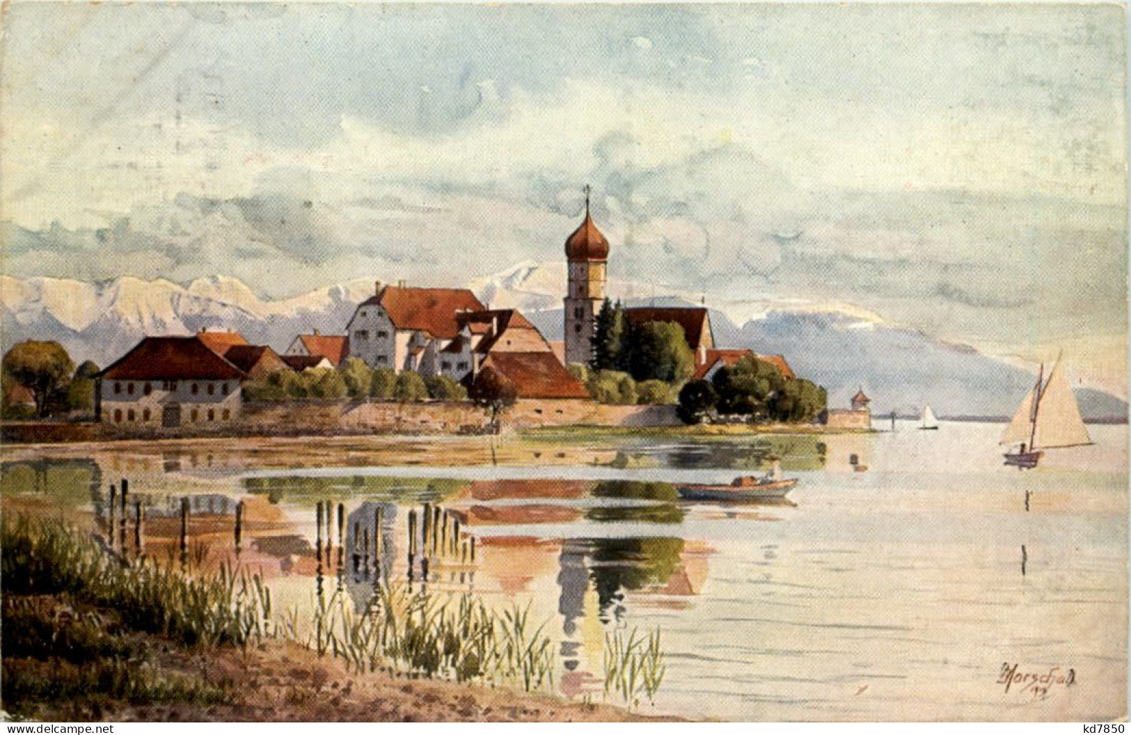 Wasserburg Am Bodensee - Künstler-AK Marschall - Wasserburg (Bodensee)