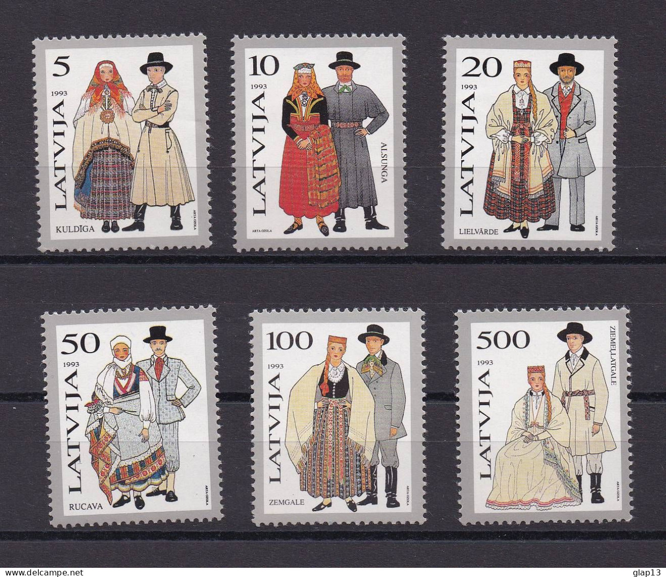 LETTONIE 1993 TIMBRE 315/20 NEUF** COSTUMES TRADITIONNELS - Latvia