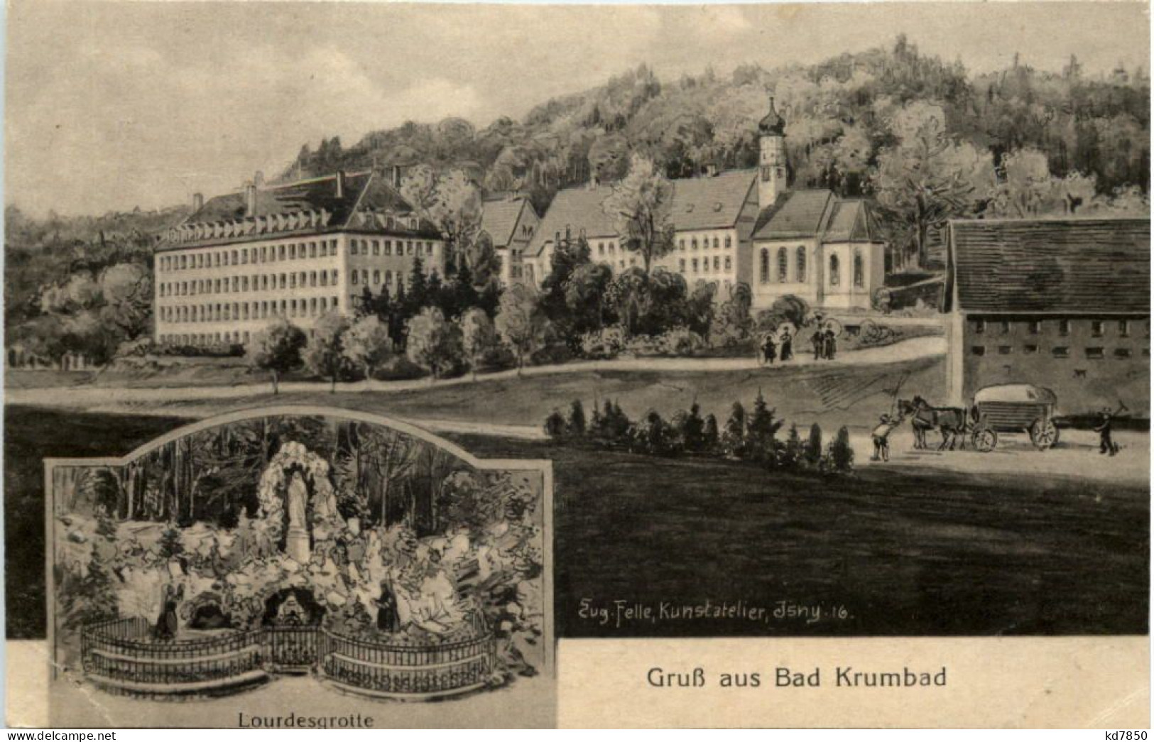 Gruss Aus Bad Krumbad - Künstler-AK Eugen Felle - Günzburg