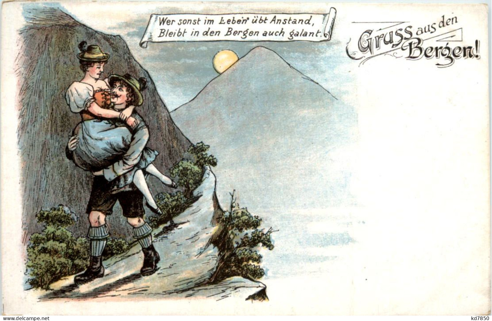 Gruss Aus Den Bergen - Litho - Künstler-AK Eugen Felle - Greetings From...