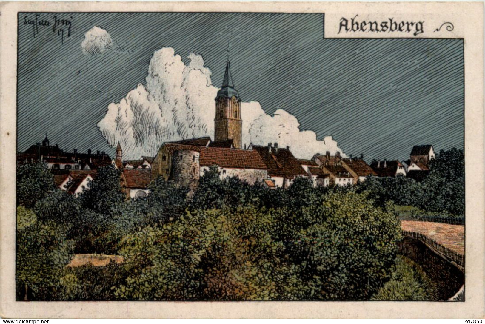Abensberg - Künstler-AK Eugen Felle - Kelheim