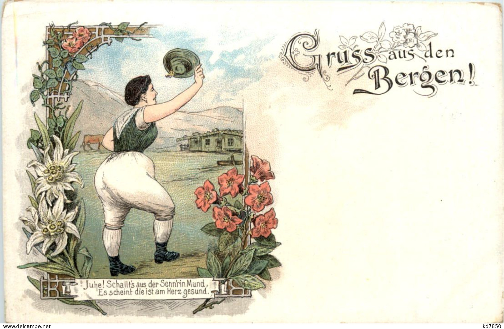 Gruss Aus Den Bergen - Litho - Künstler-AK Eugen Felle - Greetings From...