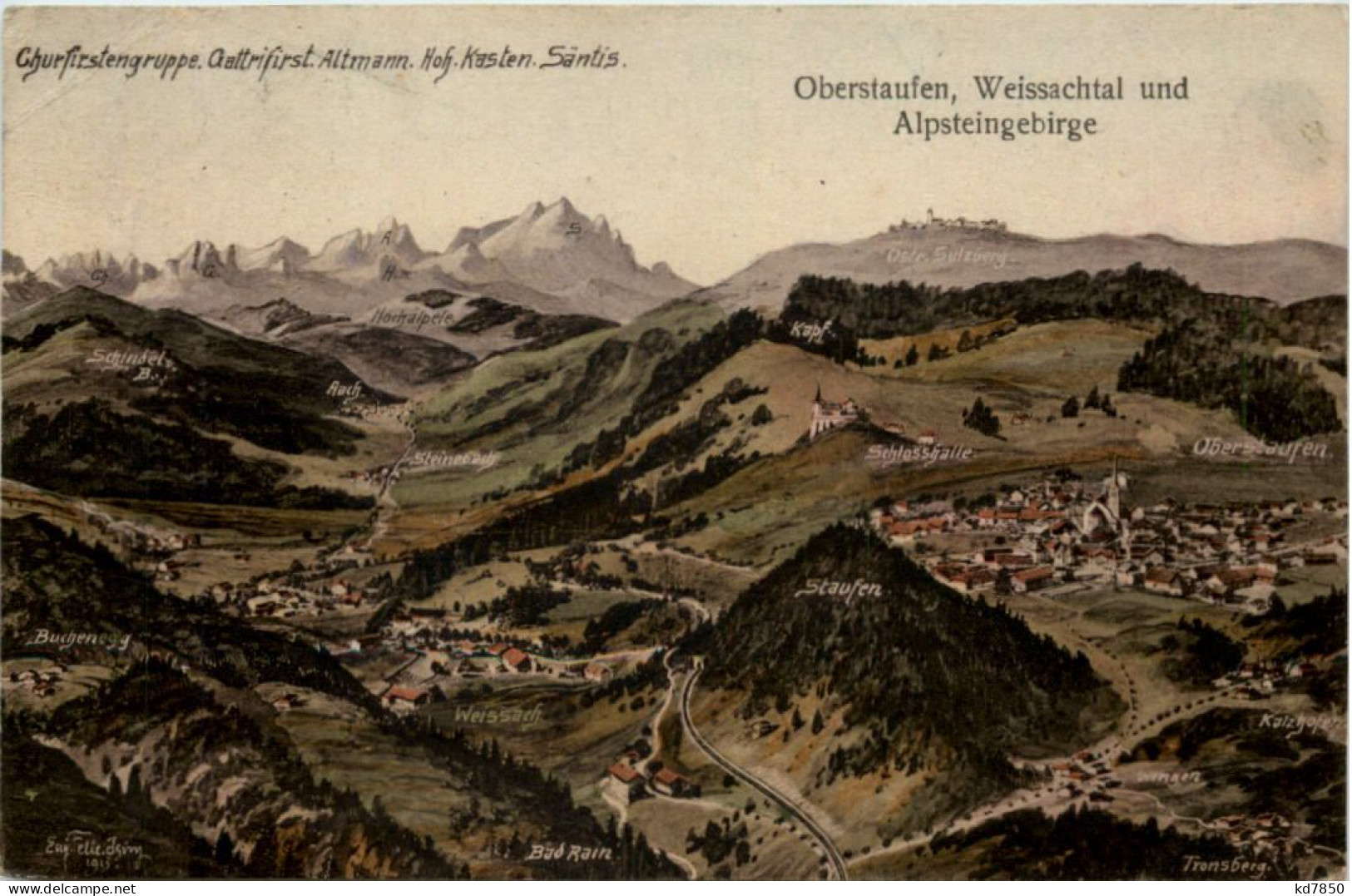 Oberstaufen - Künstler-AK Eugen Felle - Oberstaufen