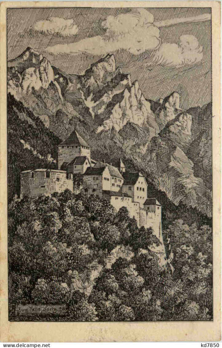 Vaduz - Schloss Liechtenstein - Künstler-AK Eugen Felle - Liechtenstein