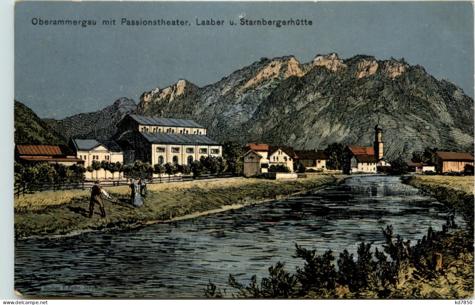 Oberammergau - Künstler-AK Eugen Felle - Oberammergau