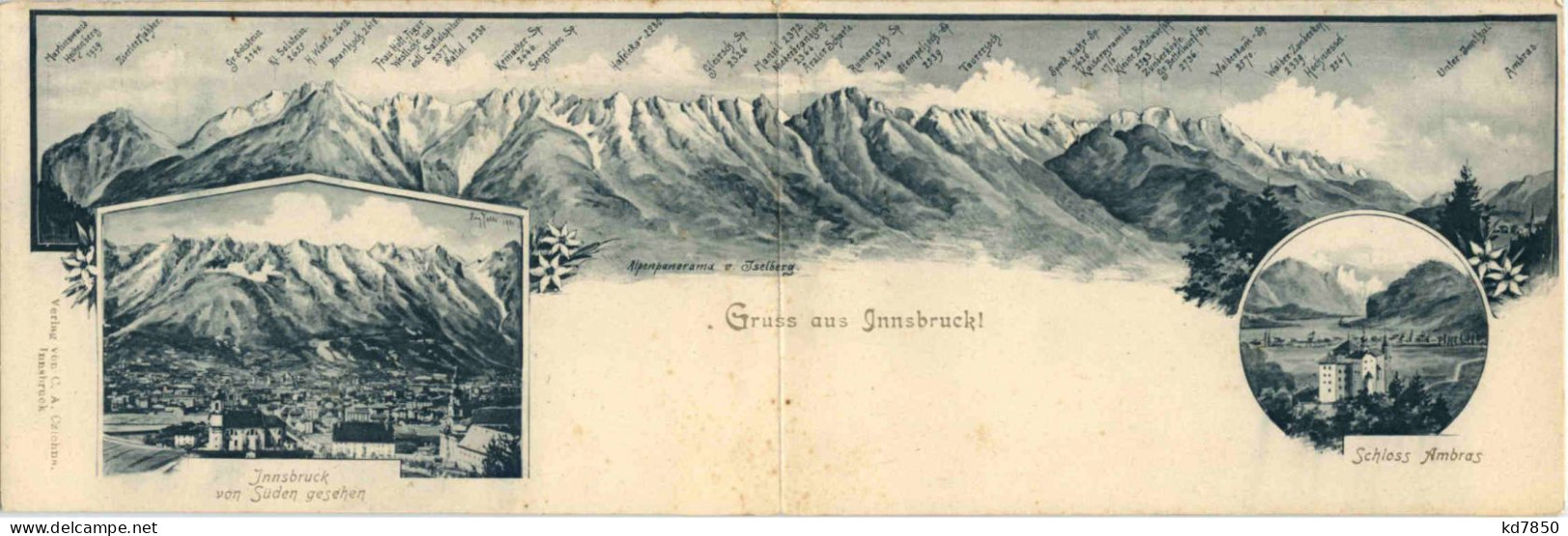 Gruss Aus Innsbruck - Klappkarte - Künstler-AK Eugen Felle - Innsbruck