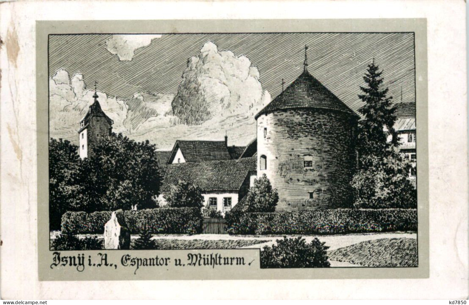 Isny - Espantor Und Mühlturm - Künstler-AK Eugen Felle - Isny