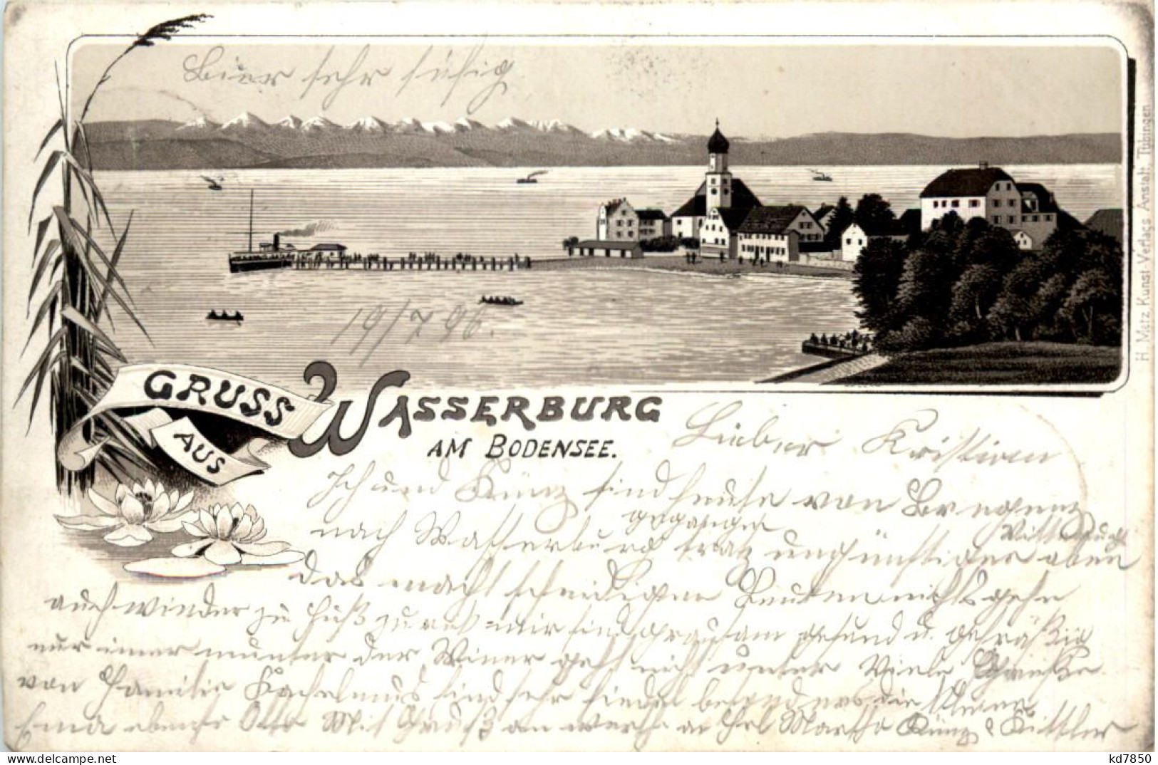 Gruss Aus Wasserburg Am Bodensee - Litho 1896 - Wasserburg (Bodensee)