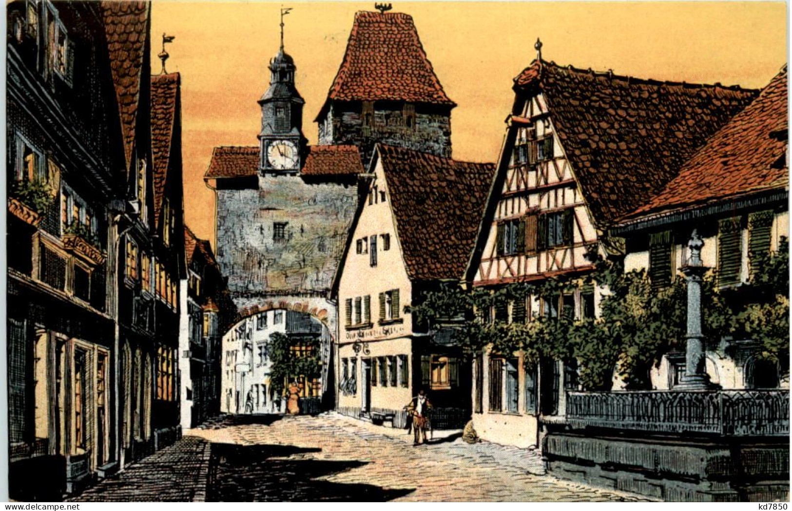 Rothenburg - Rödergasse - Künstler-AK Eugen Felle - Rothenburg O. D. Tauber