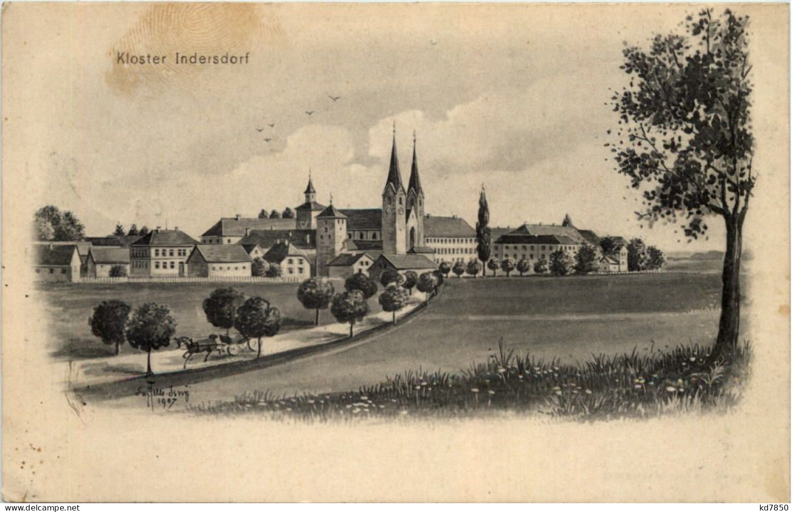 Kloster Indersdorf - Künstler-AK Eugen Felle - Dachau