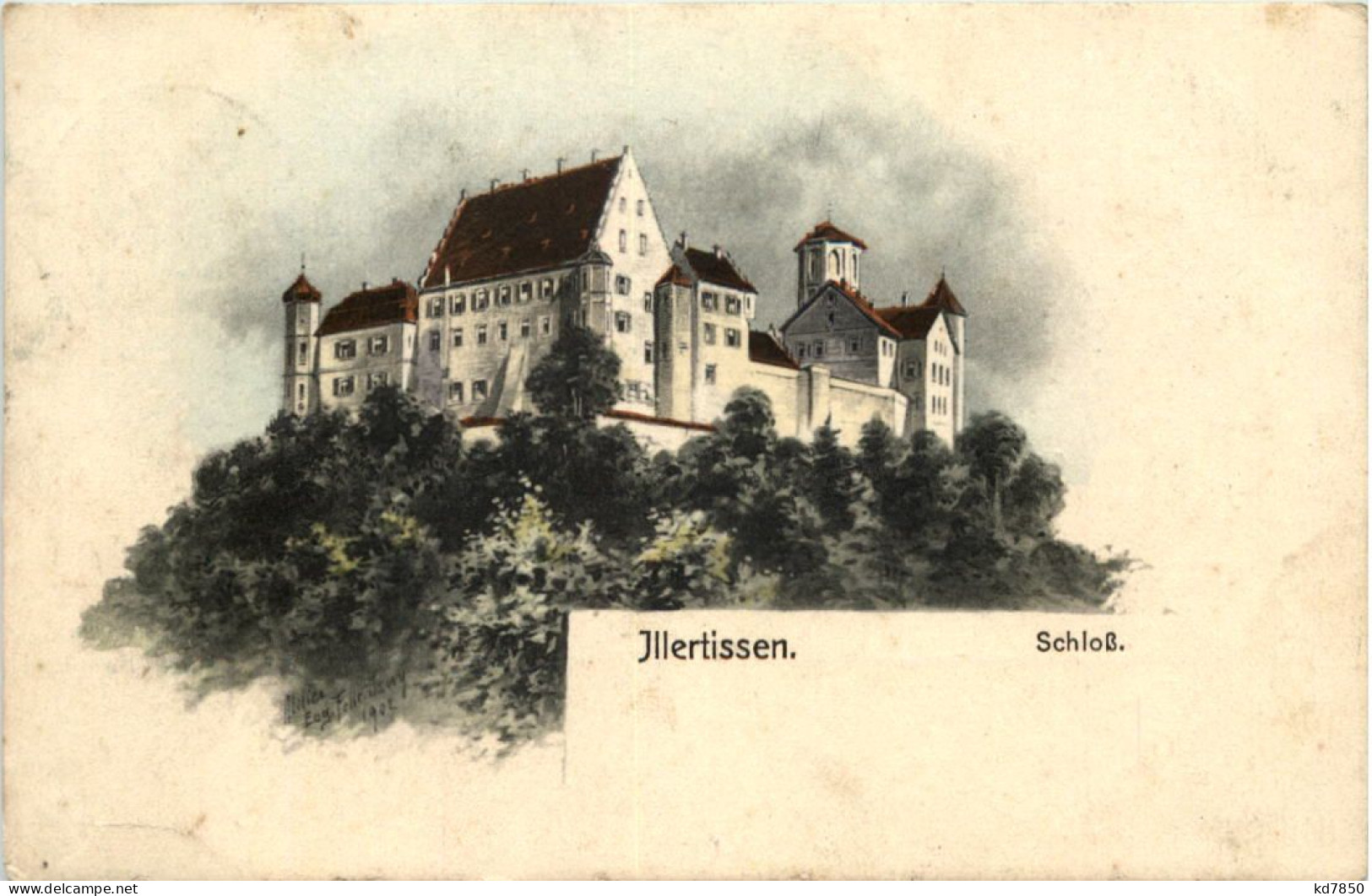 Illertissen Schloss - Künstler-AK Eugen Felle - Neu-Ulm