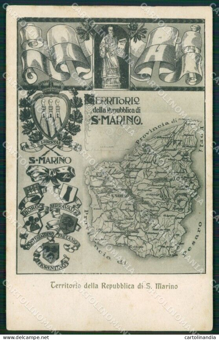 San Marino Mappa Cartolina MQ5600 - Saint-Marin