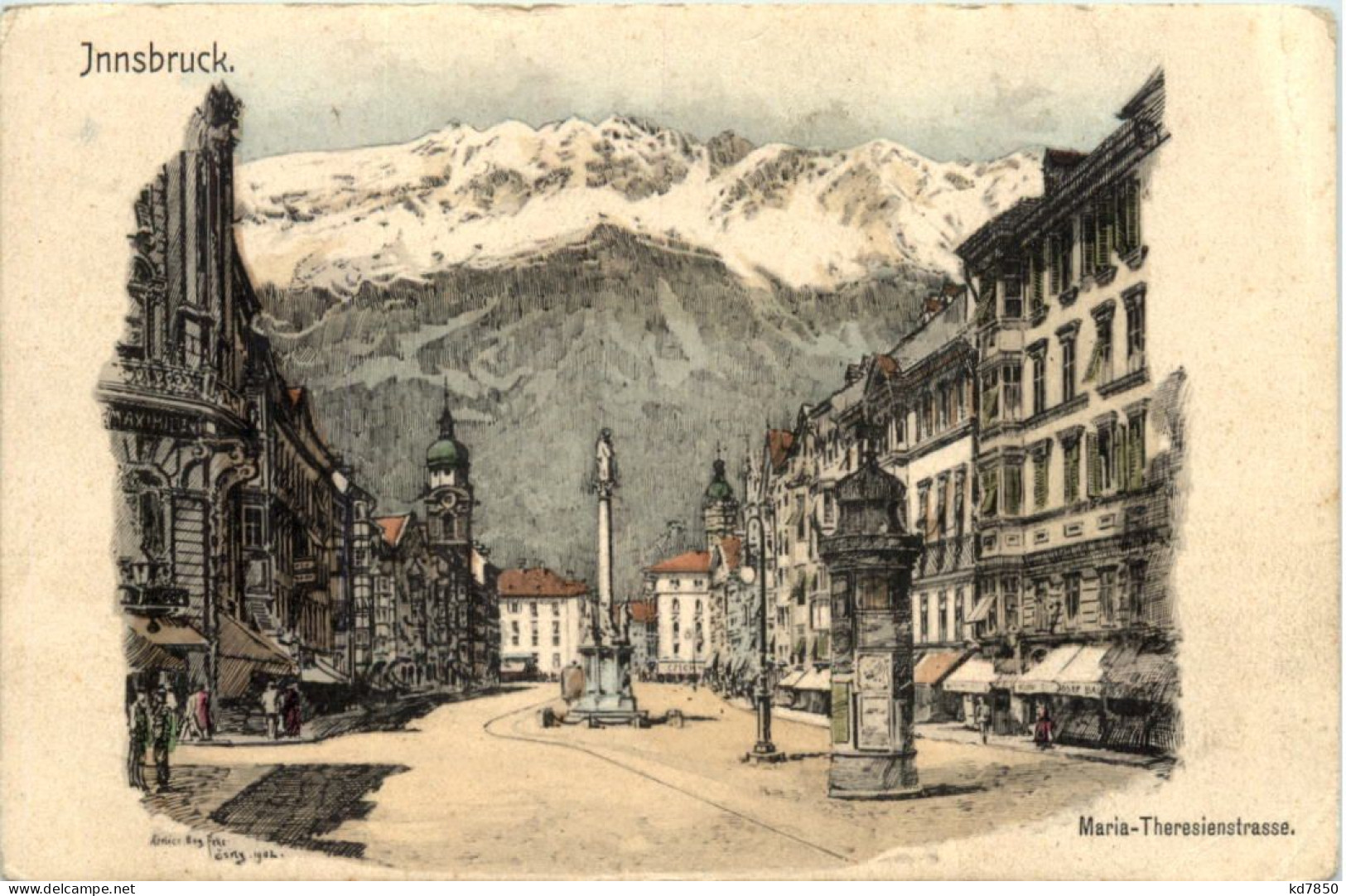 Innsbruck - Maria Theresienstrasse - Künstler-AK Eugen Felle - Innsbruck