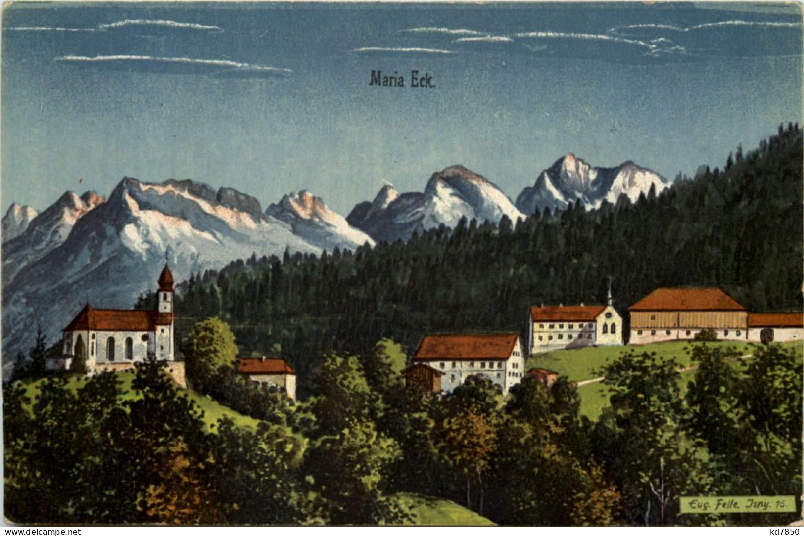 Kloster Maria Eck - Künstler-AK Eugen Felle - Traunstein