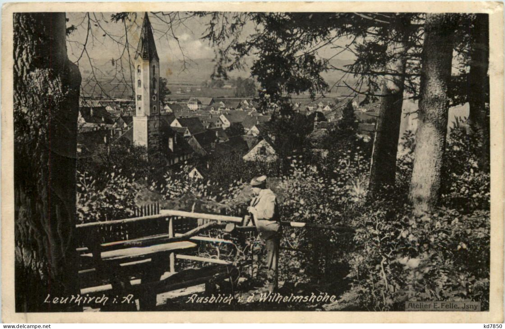 Leutkirch - Ausblick Von Der Wilhelmshöhe - Künstler-AK Eugen Felle - Leutkirch I. Allg.