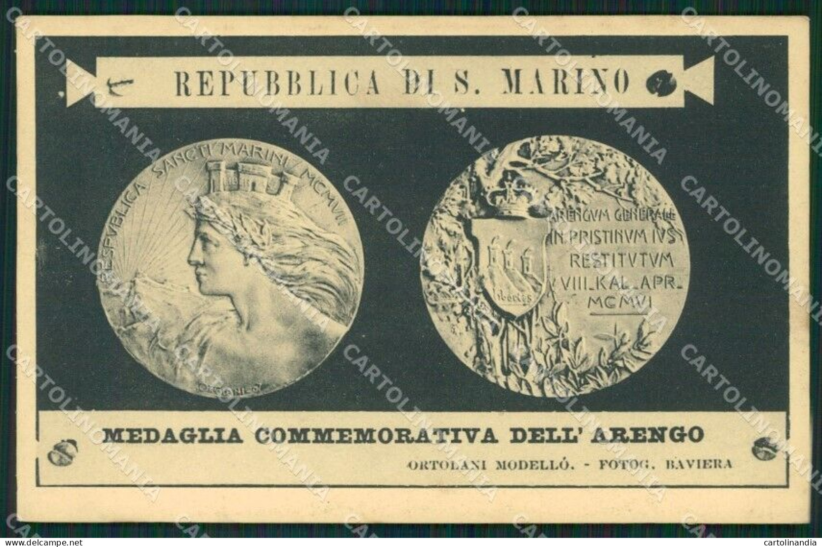 San Marino Medaglia Commemorativa Dell'Arengo Cartolina MQ5631 - Saint-Marin