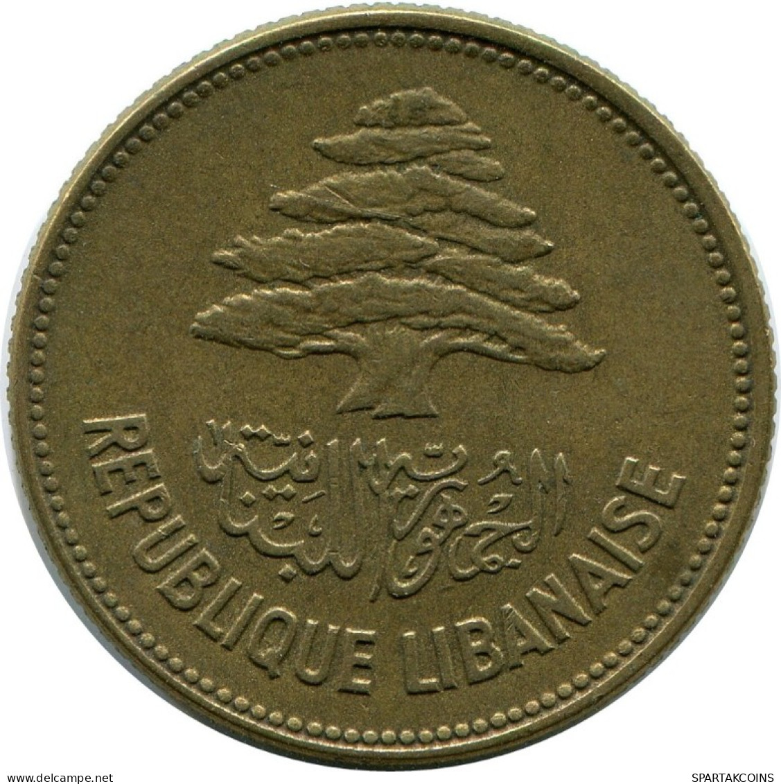 25 PIASTRES 1952 LIRANON LEBANON Münze #AH816.D.A - Libano