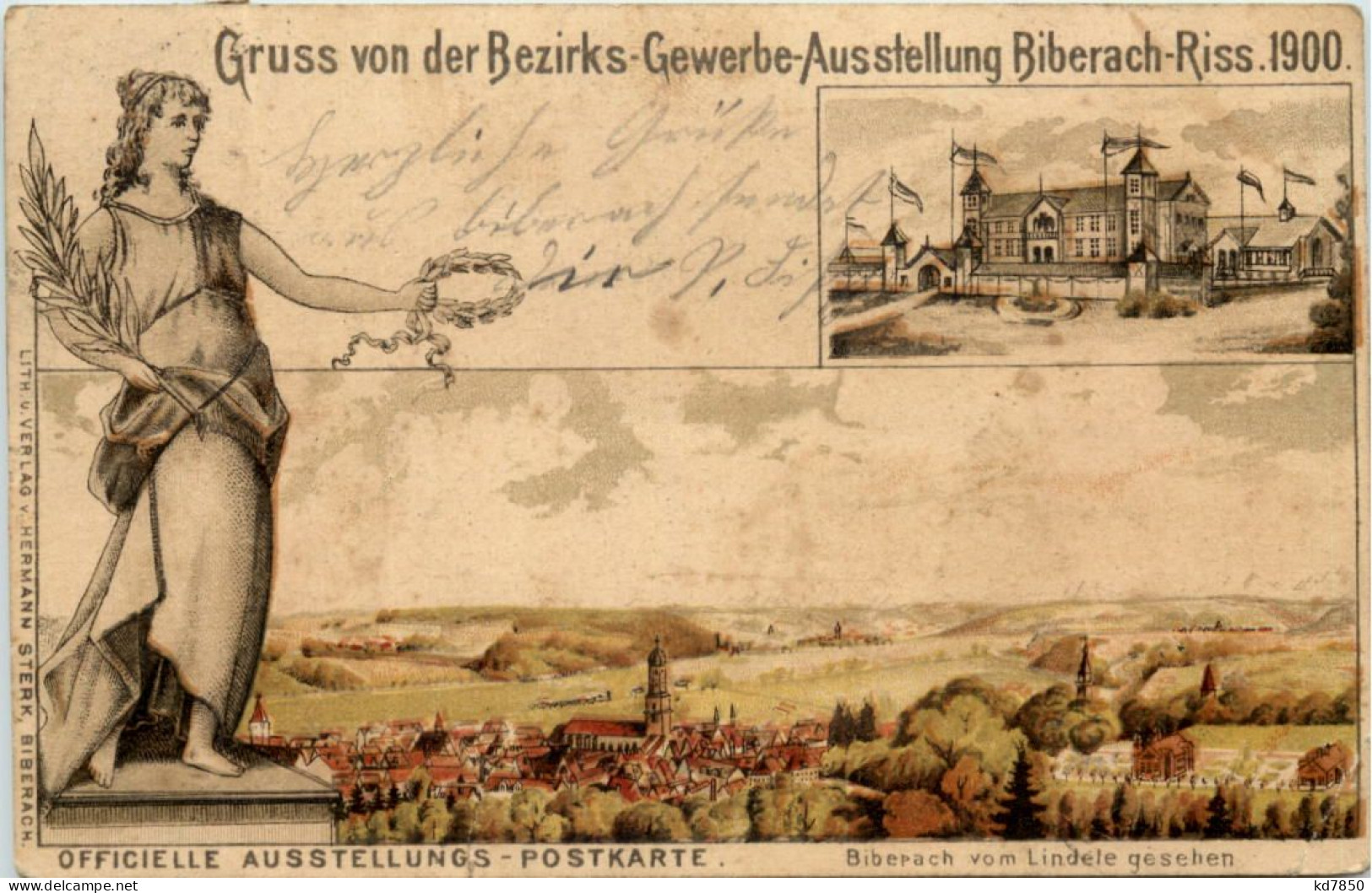 Biberach - Gruss Von Der Bezirks Gewerbe Ausstellung 1900 - Litho - Biberach