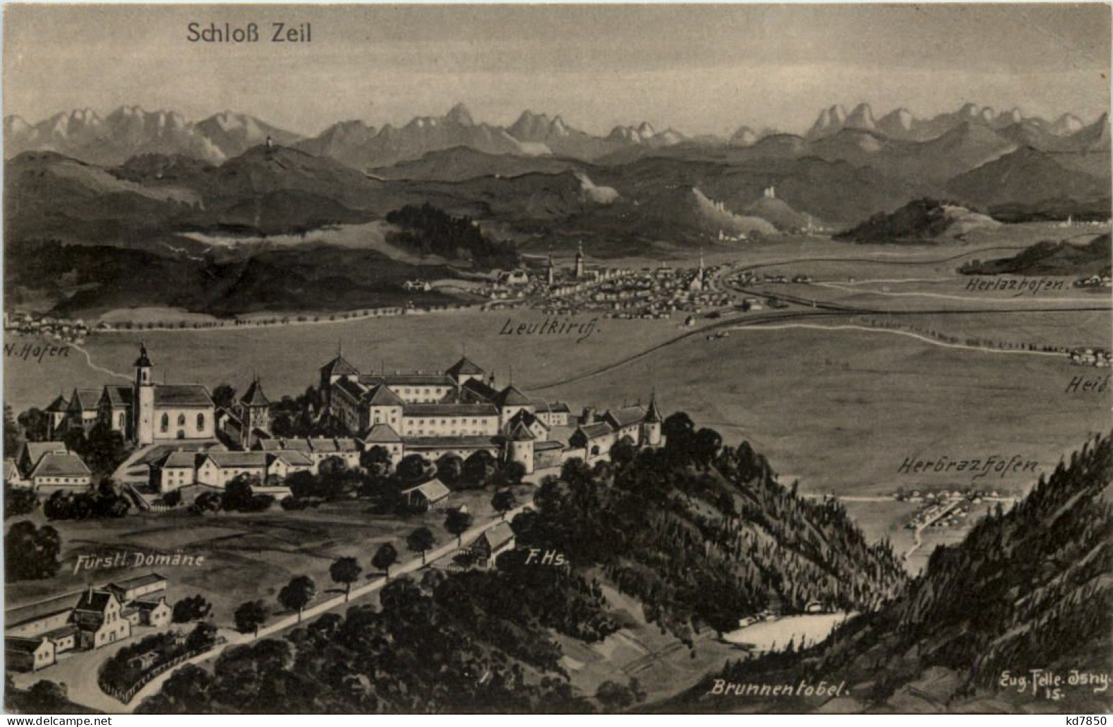 Schloss Zeil Bei Leutkirch - Künstler-AK Eugen Felle - Leutkirch I. Allg.