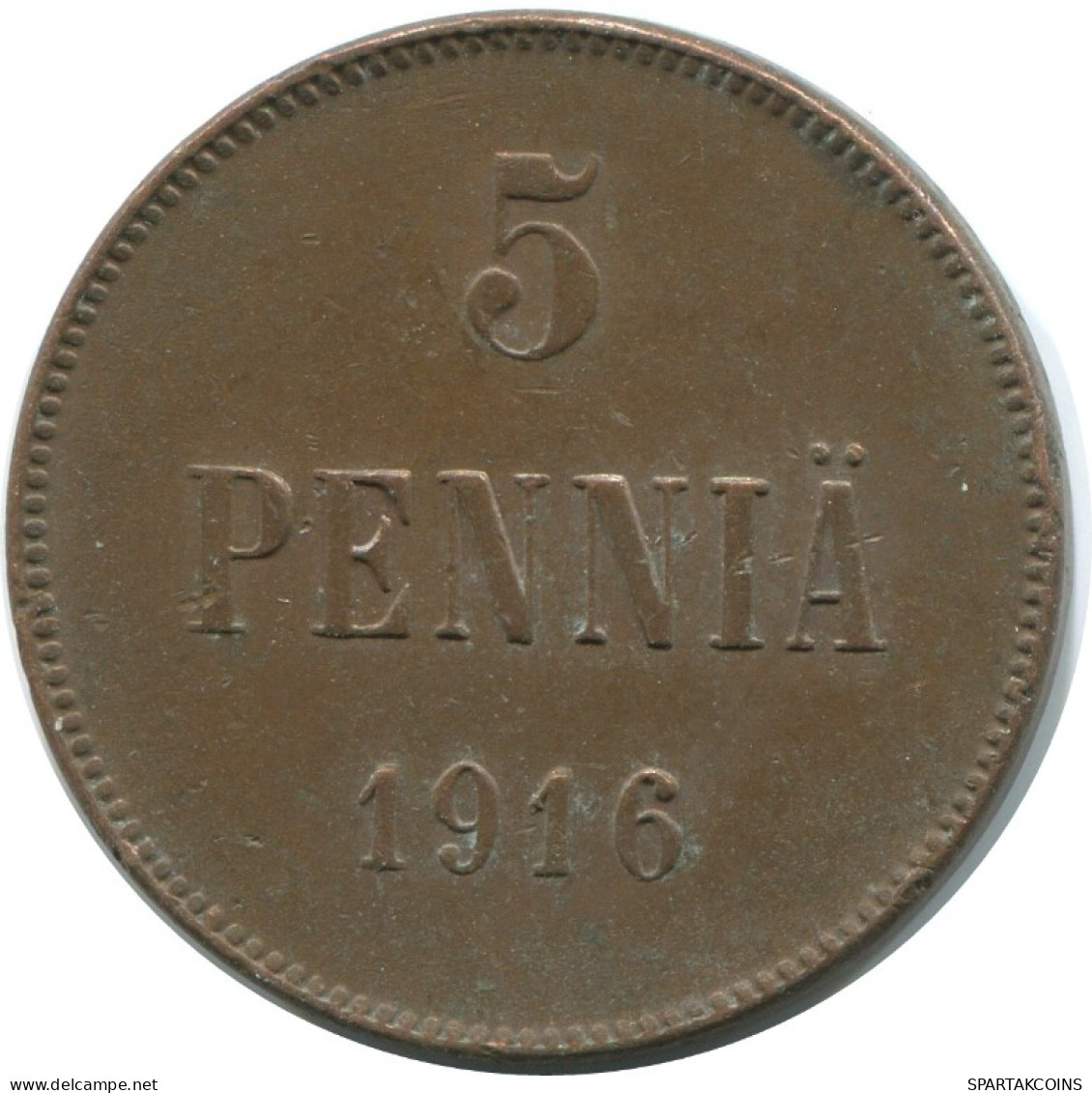 5 PENNIA 1916 FINNLAND FINLAND Münze RUSSLAND RUSSIA EMPIRE #AB266.5.D.A - Finnland