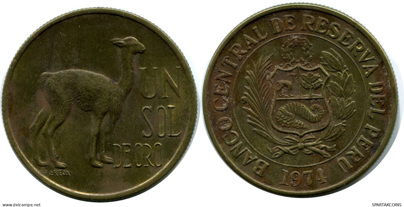 1 SOL 1974 PERU Münze #AZ081.D.A - Pérou