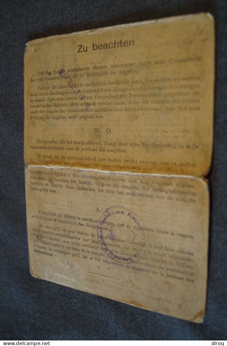 Ancienne Carte,Noël Adelain,certificat D'identité 1918 ? à Identifier, Pour Collection - Historische Dokumente