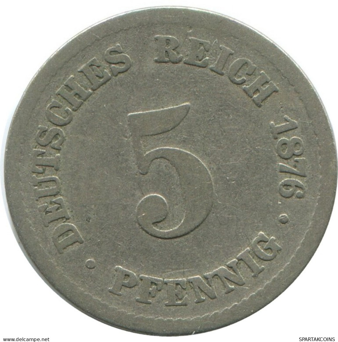 5 PFENNIG 1876 B ALLEMAGNE Pièce GERMANY #AE672.F.A - 5 Pfennig