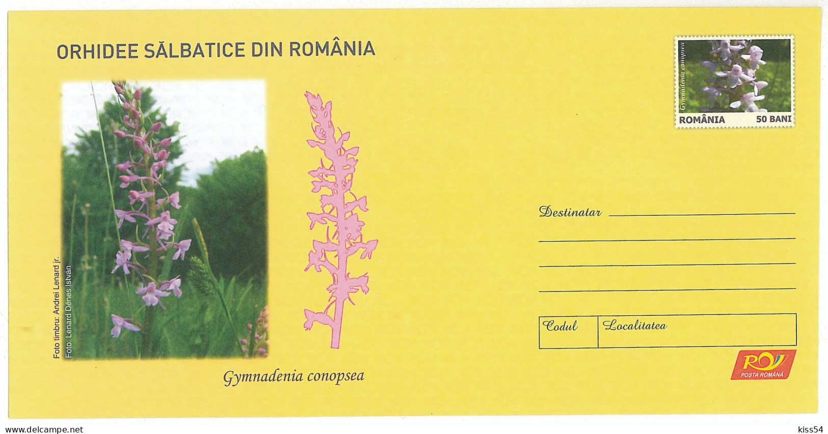 IP 2007 - 20 ORCHID, Romania - Stationery - Unused - 2007 - Orchids