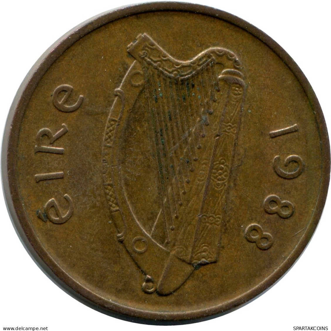 2 PENCE 1988 IRLAND IRELAND Münze #AY677.D.A - Ierland