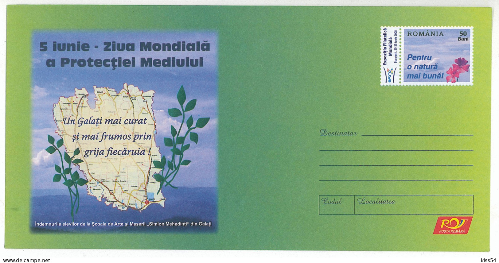 IP 2007 - 43 June 5, World Environment Day, Romania - Stationery - Unused - 2007 - Environment & Climate Protection