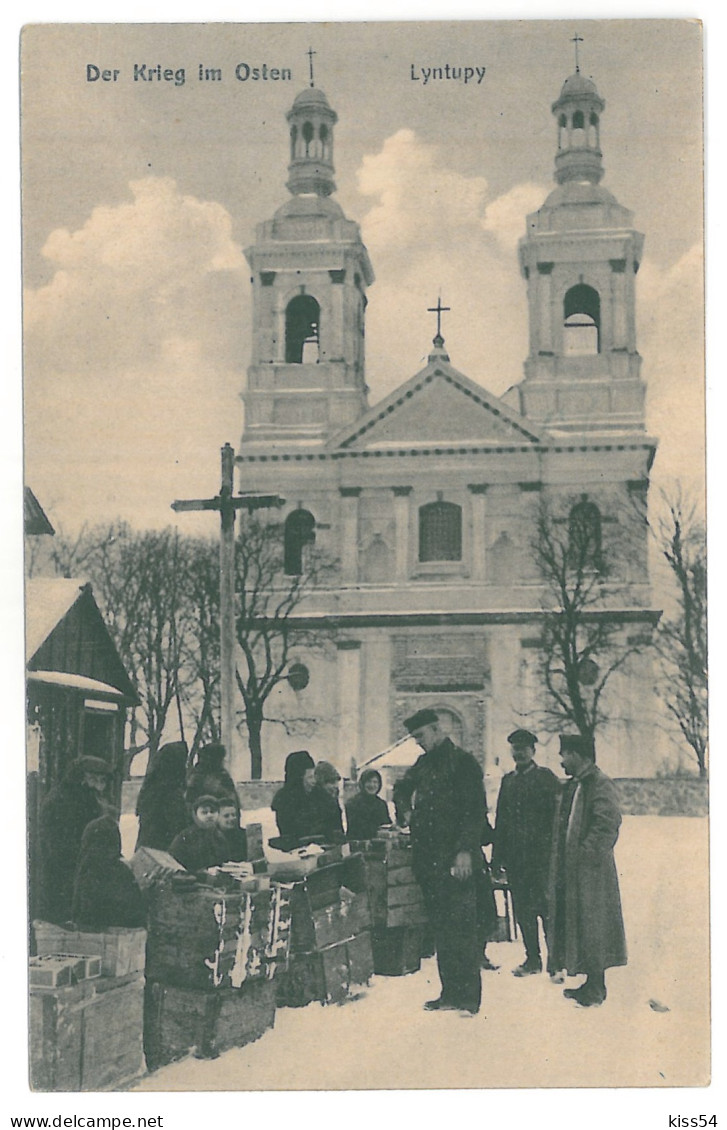 BL 30 - 13751 LYNTUPY, Pastavy, Market, Church, Belarus - Old Postcard - Unused  - Belarus