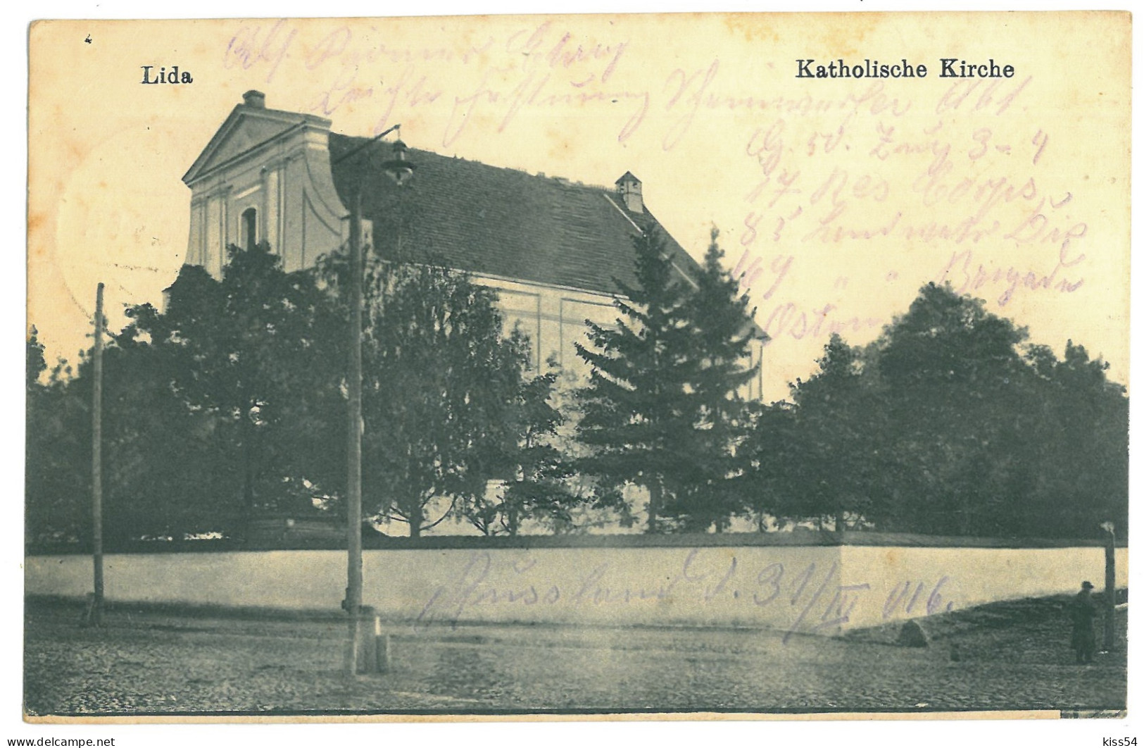 BL 30 - 21968 LIDA, Catholic Church, Belarus - Old Postcard, CENSOR - Used - 1916 - Belarus