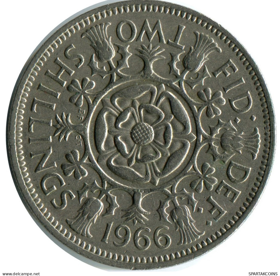 2 SHILLING 1966 UK GBAN BRETAÑA GREAT BRITAIN Moneda #AY998.E.A - J. 1 Florin / 2 Schillings