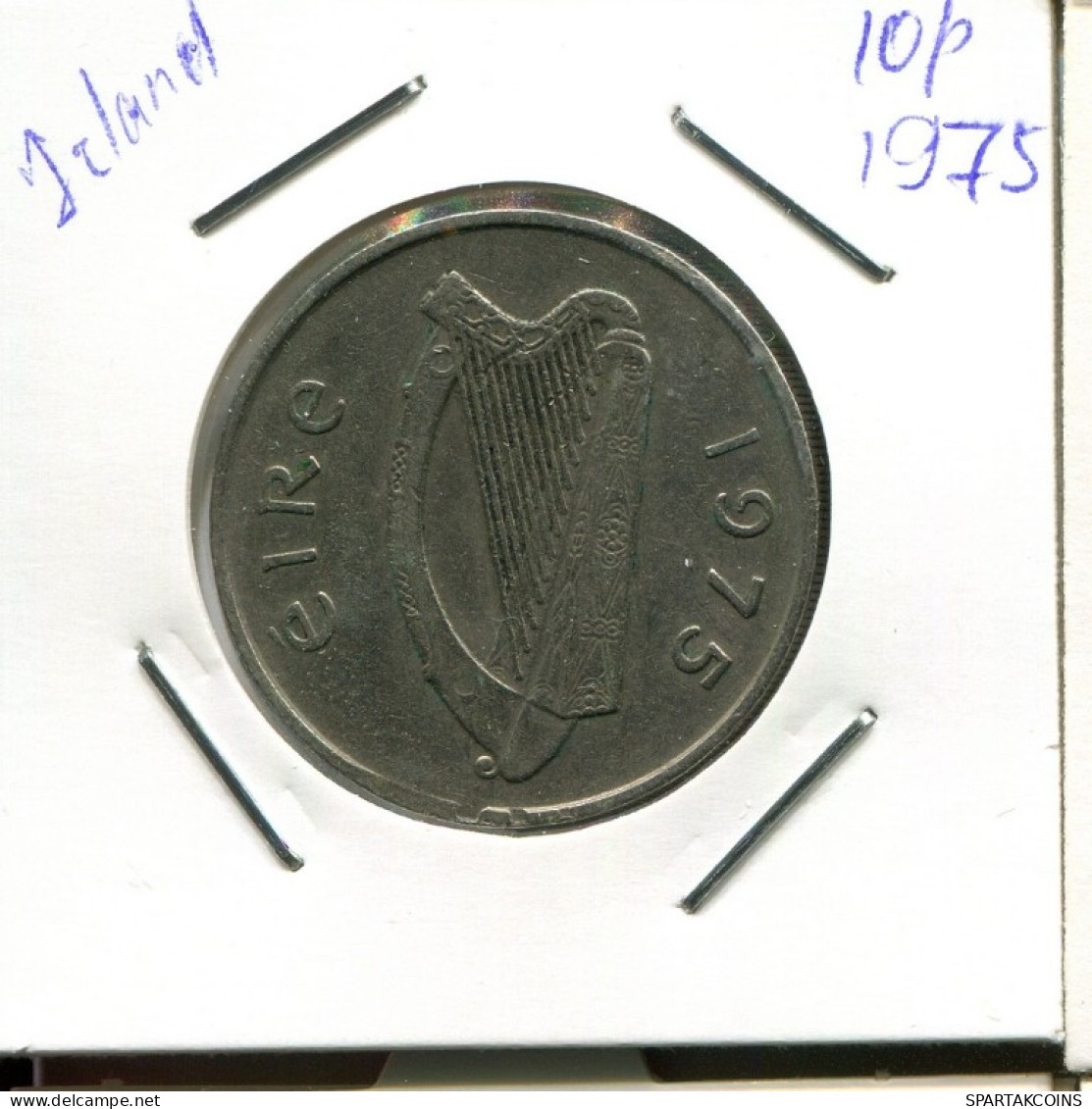 10 PENCE 1975 IRLANDE IRELAND Pièce #AN607.F.A - Irlanda