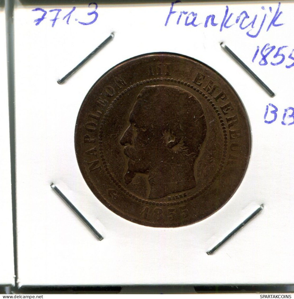 10 CENTIMES 1855 BB FRANCIA FRANCE Napoleon III Moneda #AN053.E.A - 10 Centimes
