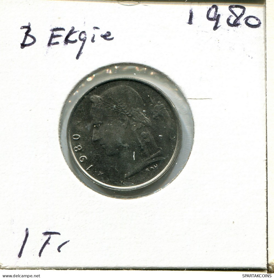 1 FRANC 1980 DUTCH Text BELGIUM Coin #AU632.U.A - 1 Franc