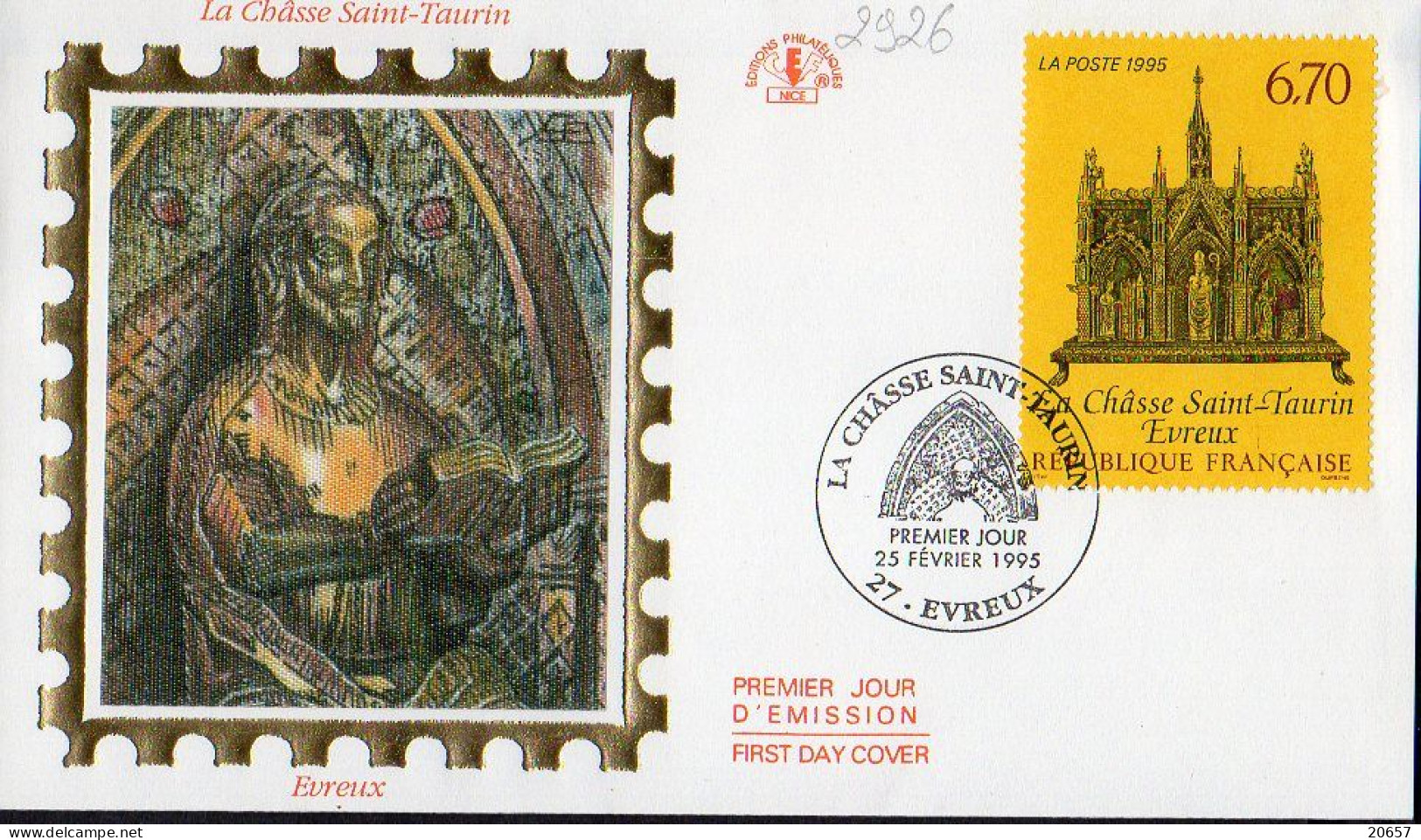 France 2926 Fdc La Châsse Saint-Taurin, Cathédrale D' Evreux - Kerken En Kathedralen