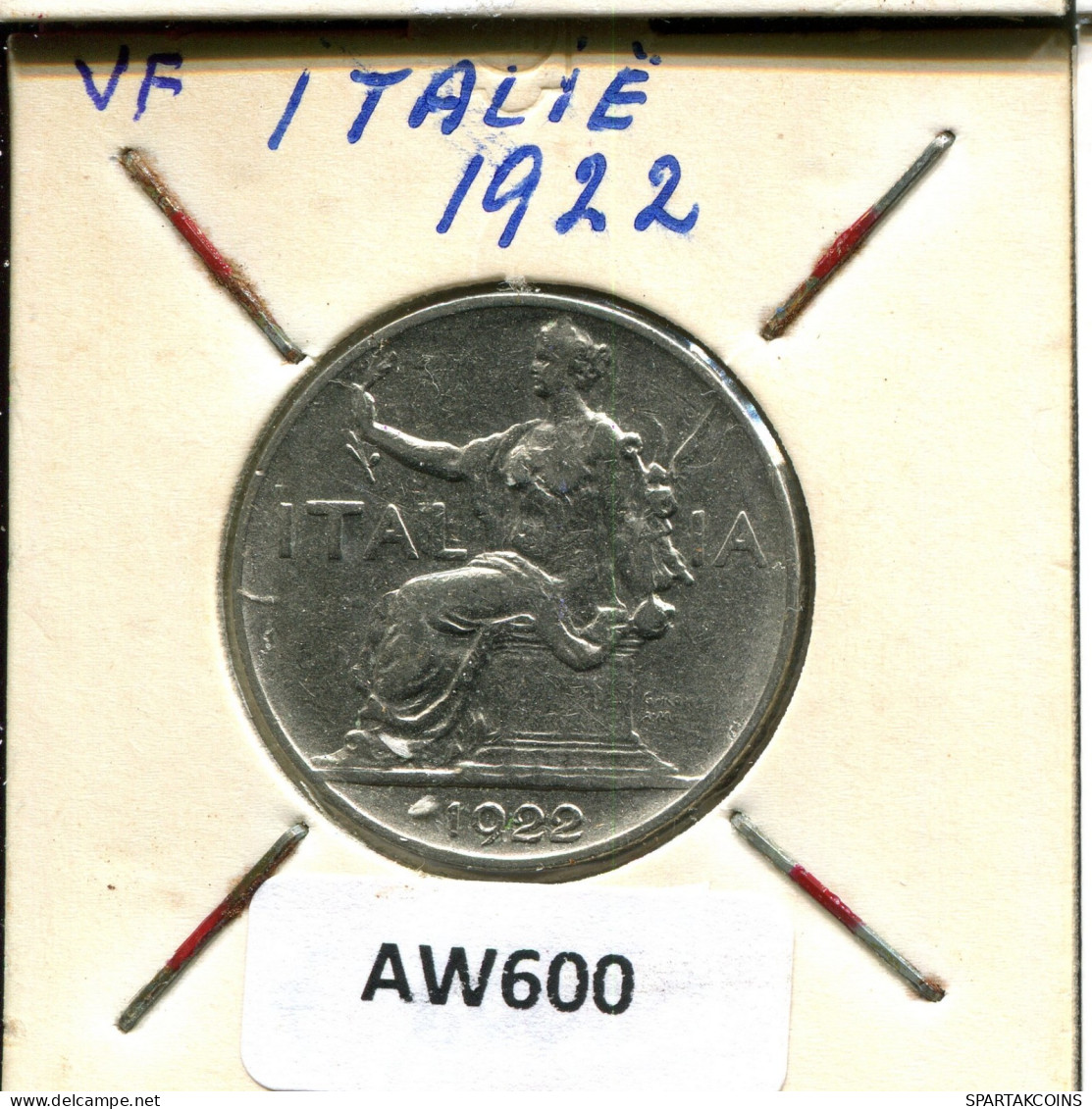 1 LIRA 1922 ITALIEN ITALY Münze #AW600.D.A - 1900-1946 : Víctor Emmanuel III & Umberto II