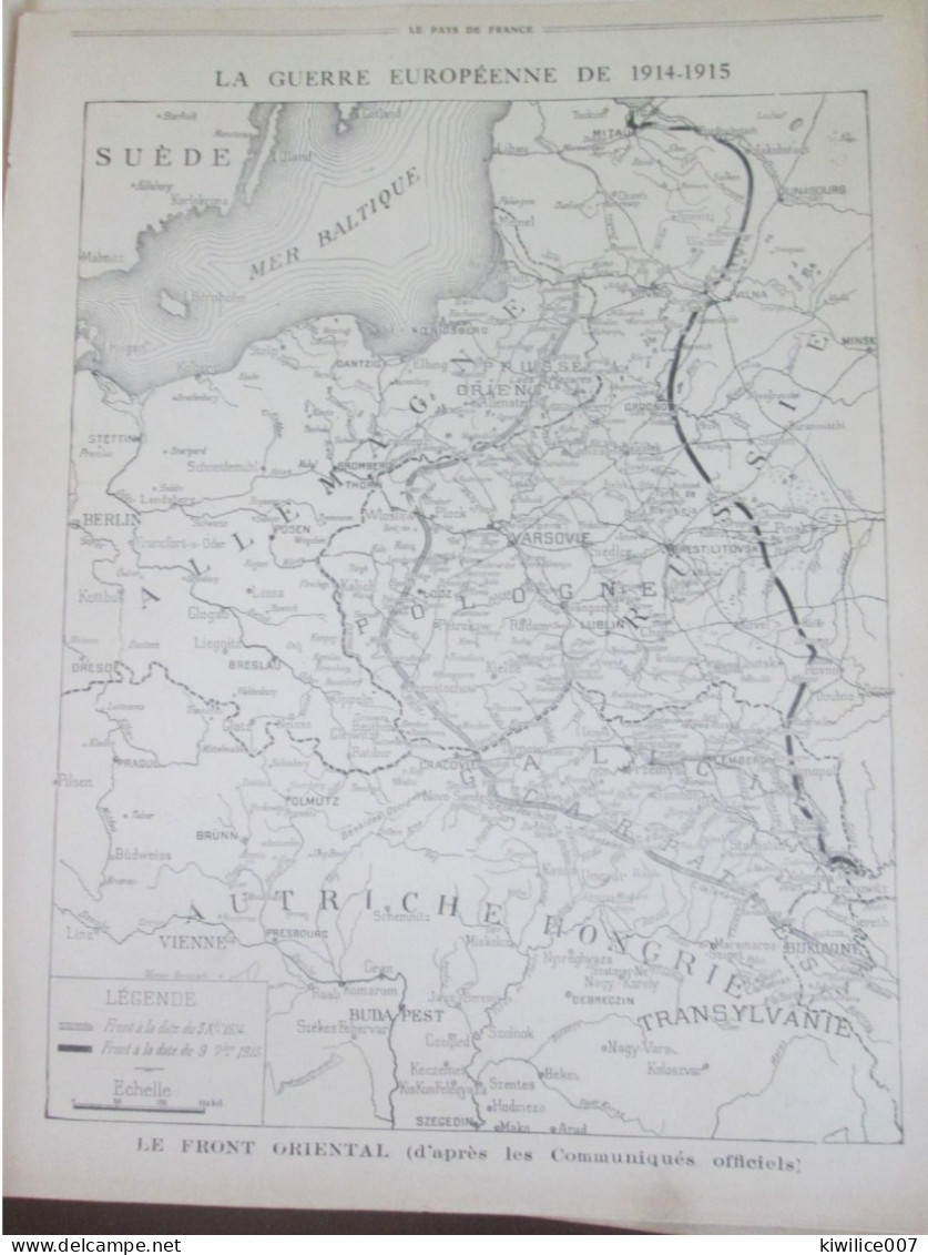 Guerre 14-18 Carte Du Front Russe Russie Pologne  2 Juillet  1915 CRACOVIE Plock  Bukovine  Mitau  Lodz - Ohne Zuordnung