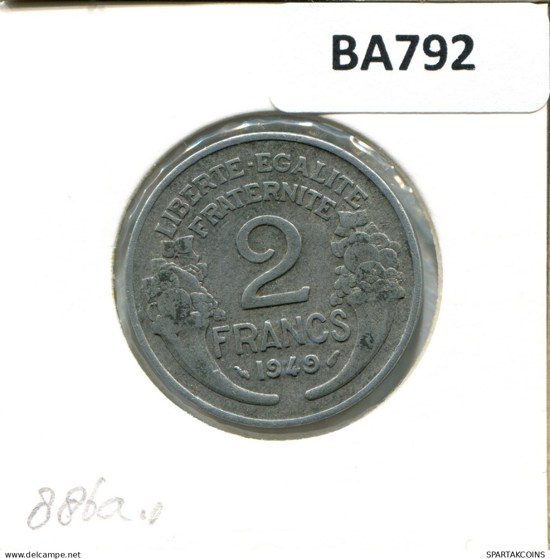 2 FRANCS 1949 FRANCIA FRANCE Moneda #BA792.E.A - 2 Francs