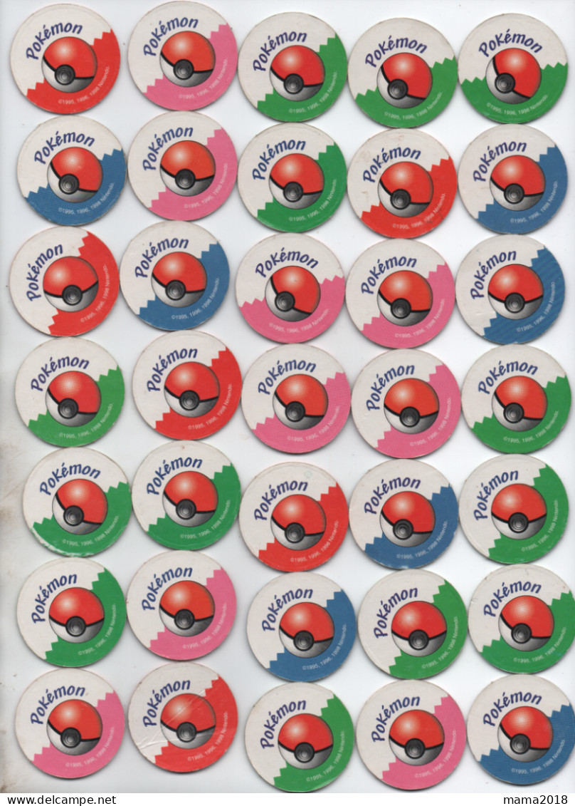 Collection  Pokémons   Lot 35 Pogs  1995 _96  1998 - Lots & Collections