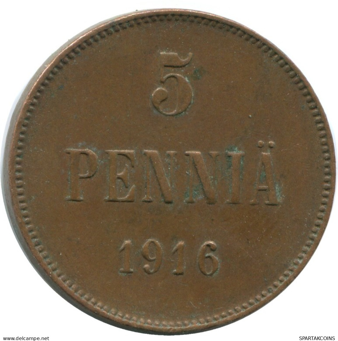 5 PENNIA 1916 FINLANDIA FINLAND Moneda RUSIA RUSSIA EMPIRE #AB201.5.E.A - Finlandia