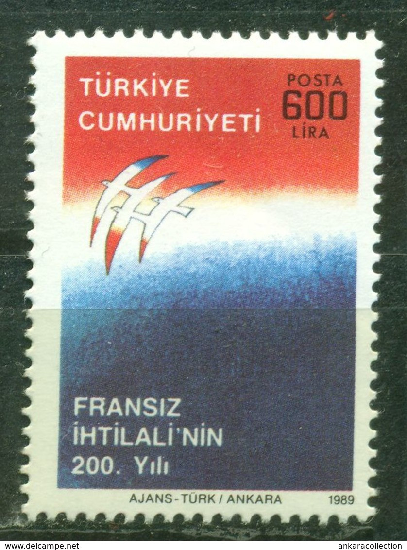 AC - TURKEY STAMP -  2nd CENTENARY OF FRENCH REVOLUTION MNH 14 JULY 1989 - Unused Stamps