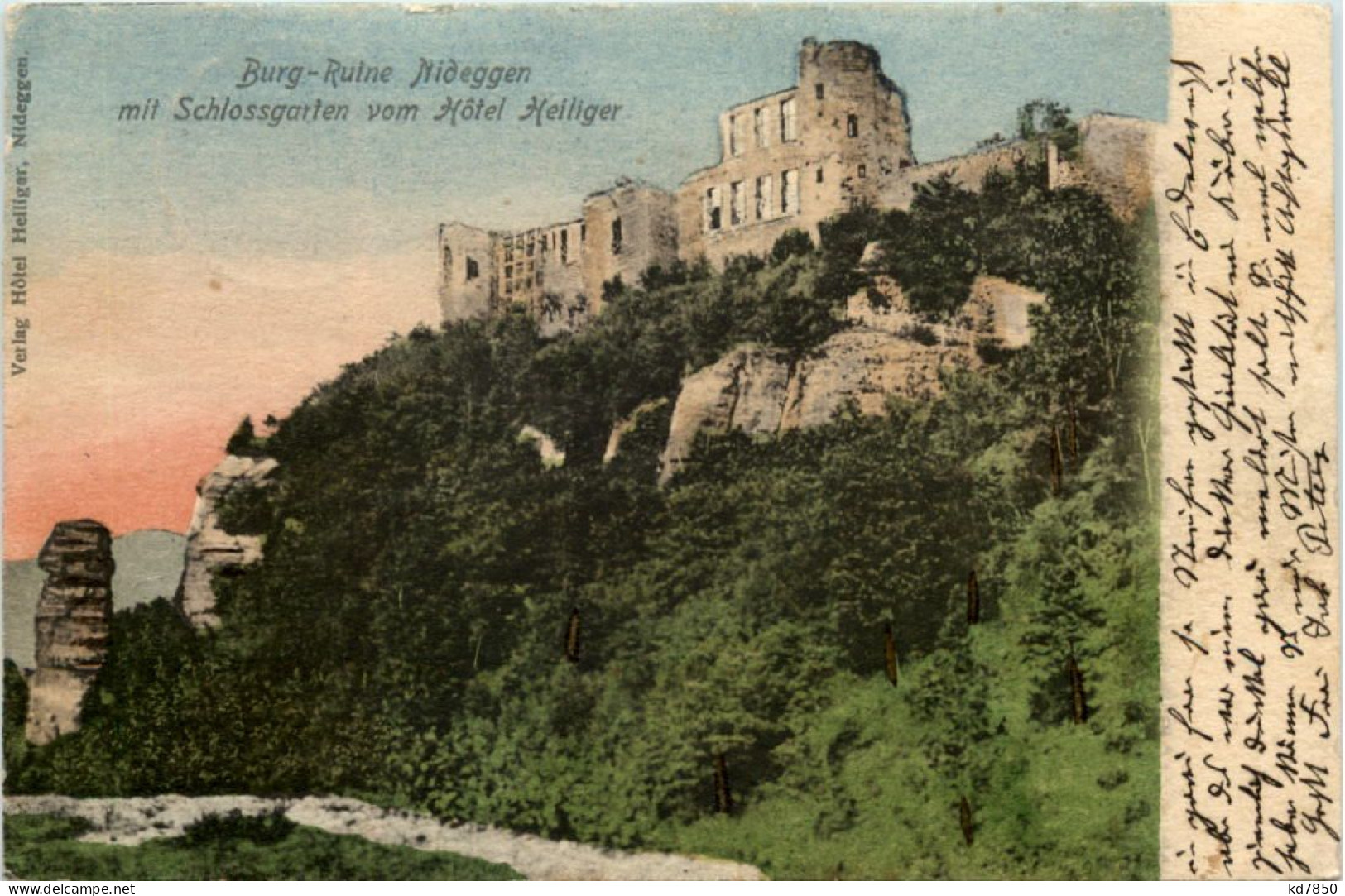 Burg Nideggen Mit Schlossgarten Vom Hotel Heiliger - Düren