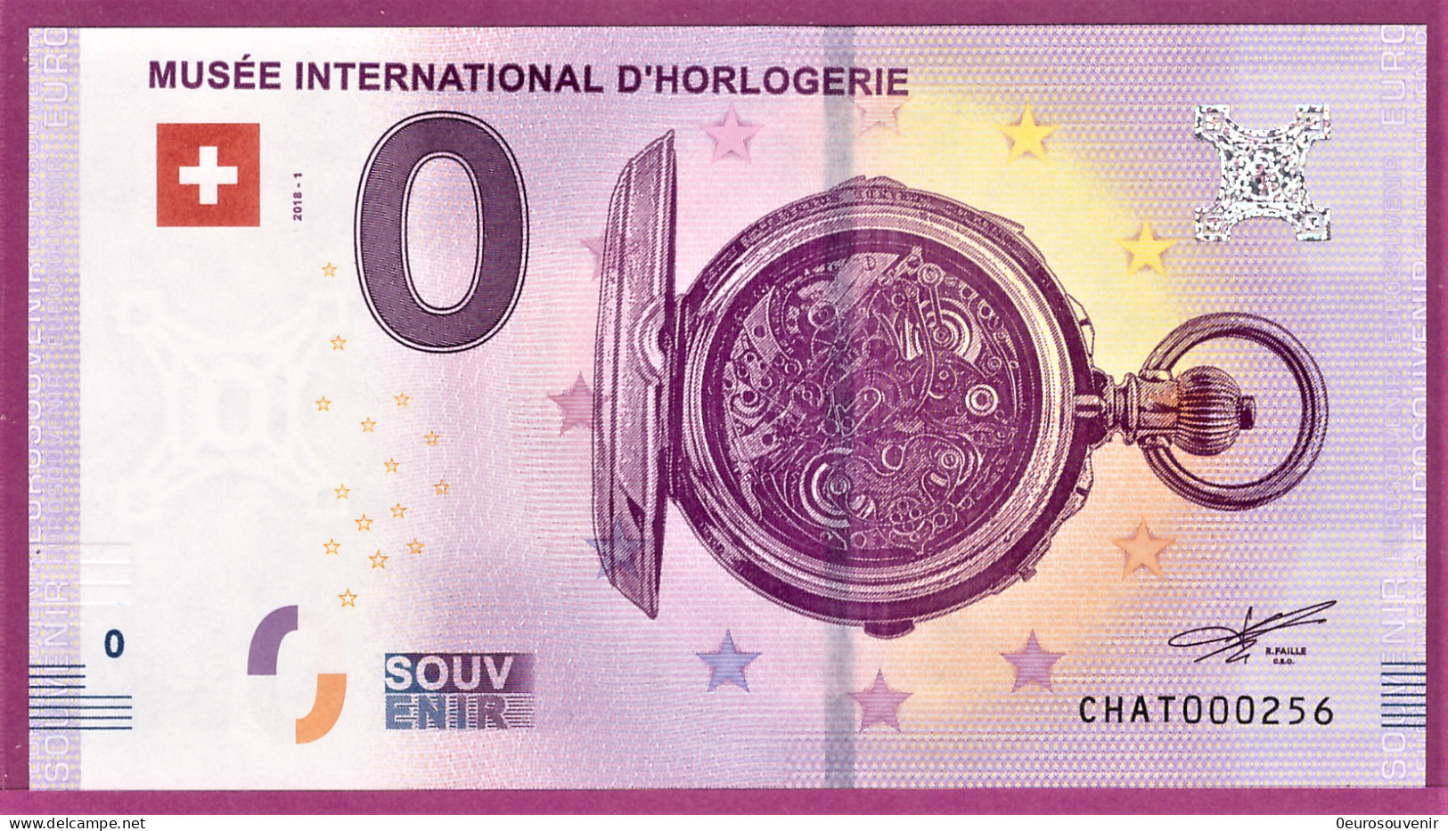 0-Euro CHAT 2018-1 MUSÉE INTERNATIONAL D'HORLOGERIE S-7e - Privatentwürfe