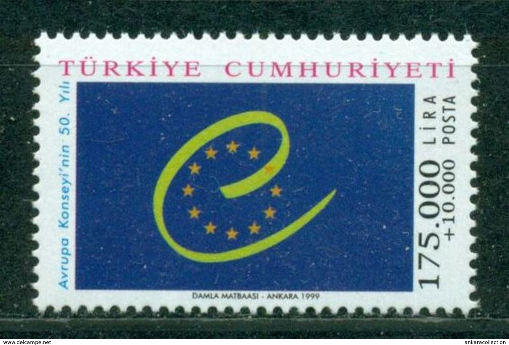 AC - TURKEY STAMP - 50th ANNIVERSARY OF EUROPEAN COUNCIL MNH 30 APRIL 1999 - Nuevos