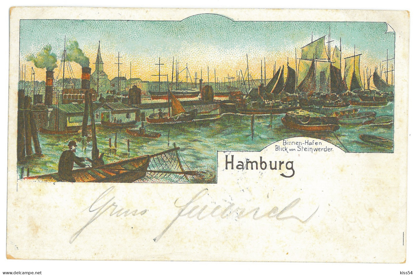 GER 34 - 16917 HAMBURG, Litho, Germany - Old Postcard - Used - 1902 - Harburg